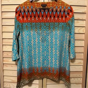 Multiples Multicolor Aztex Print Top